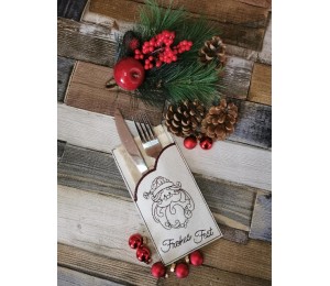 Stickserie ITH - Bestecktaschen Einsteckhüllen White Christmas mit Serviettenring